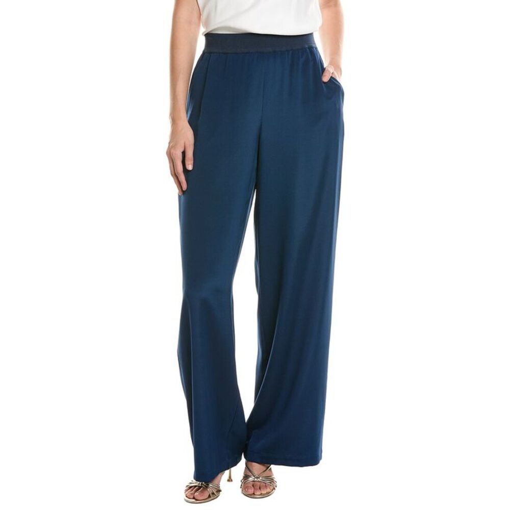 Lafayette 148 New York Womens Knit Waist Riverside Wide Leg Pant